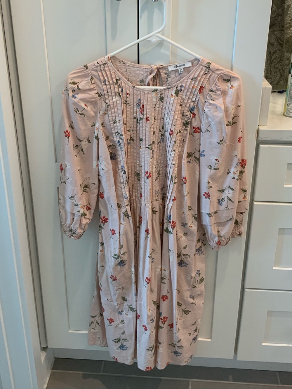 Madewell Pink Floral Pintuck Blouse
